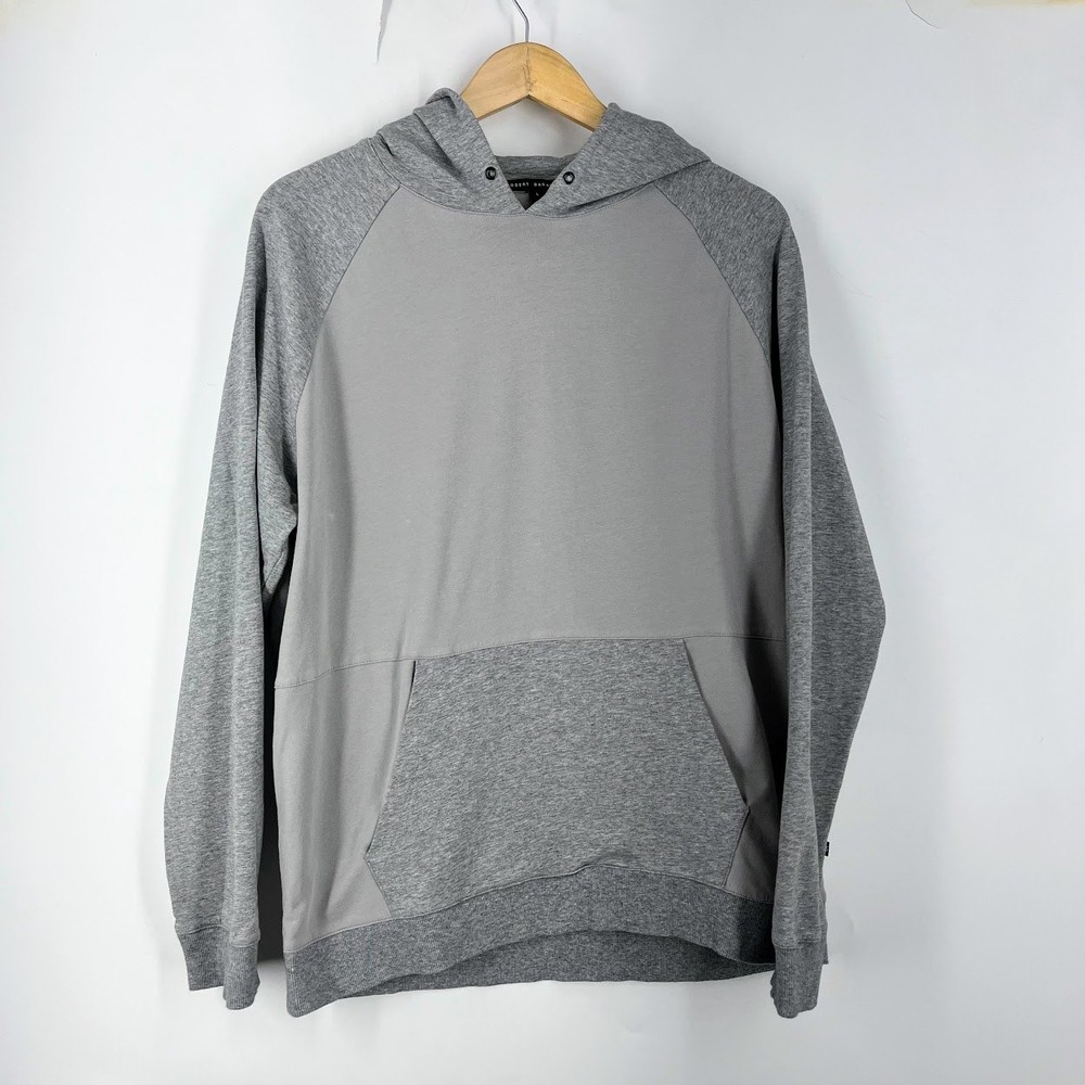 Robert Barakett Sperling LS Hoodie Mens Large Grey‎ Raglan Pullover RB41456